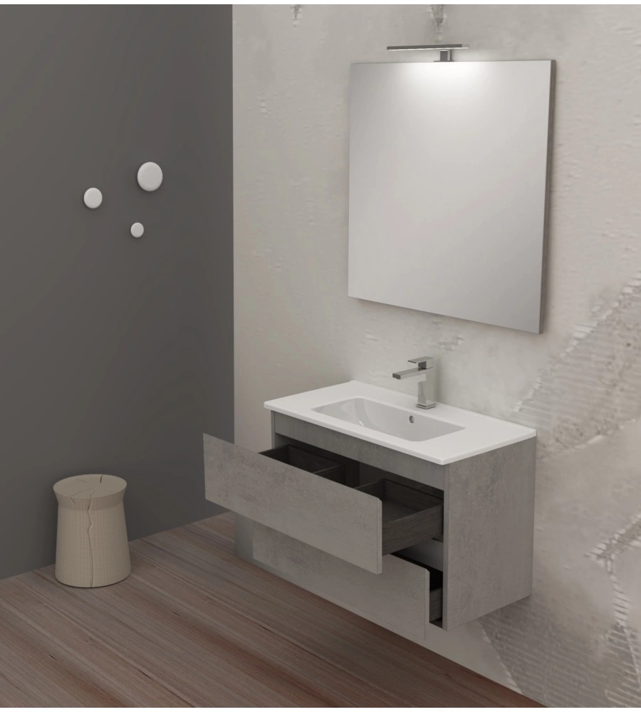 Mobile bagno "leonardo" cemento, 80 cm